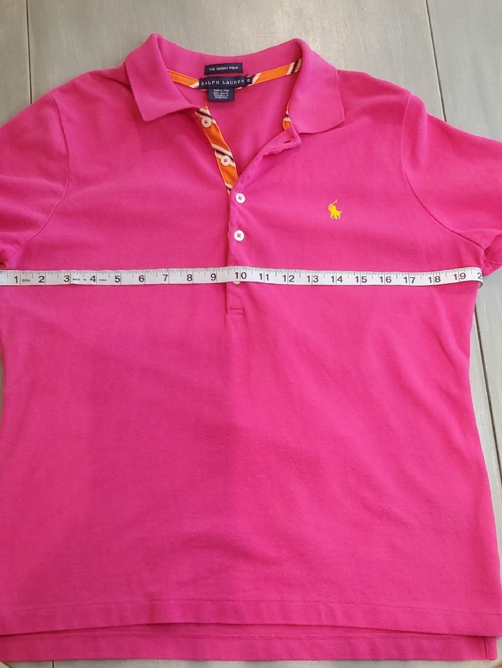 Ralph Lauren Pink Button-Down Polo with Yellow Pony - Picture 4 of 7